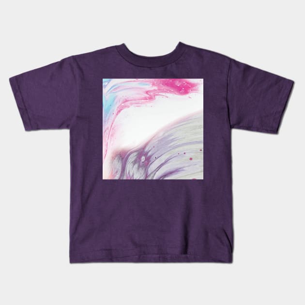 Summer Vibes Marble Waves Kids T-Shirt by ArticArtac